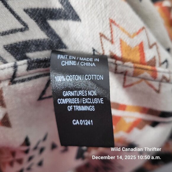 Le 31 XL Aztec Tribal Cotton Long Sleeve Button-Up Overshirt Casual Western - Picture 4 of 7